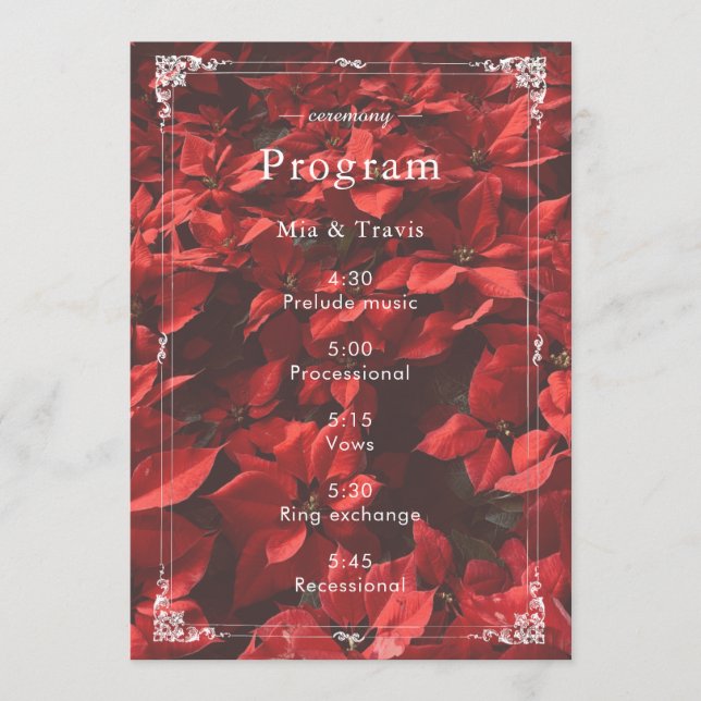 Programa Rosa Vermelha Romântica | Floral Elegante Personal (Frente)