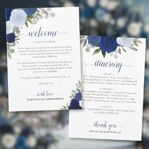 Programa Rosas Azuis Boho Casamento Boas-Vindas e Itinerári