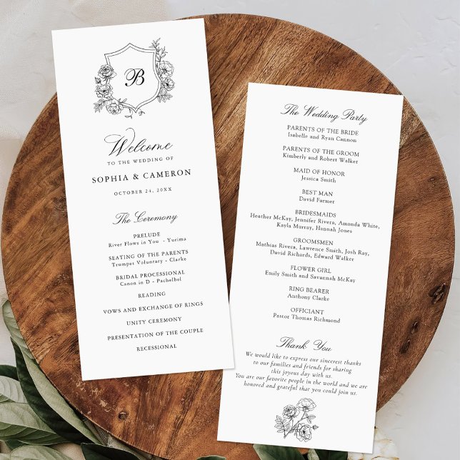Programa Rosas Florais Elegantes Casamento Monográfico (Criador carregado)