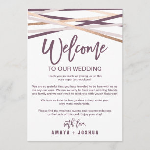 Programa Rose Gold Streamers Carta de Boas-Vindas e Itinerá