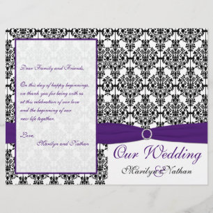 Programa roxo, preto, e branco II do casamento