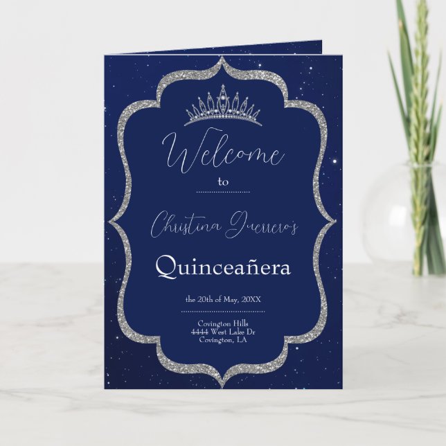 Programa Royal Blue and Starry Night Quinceanera (Frente)