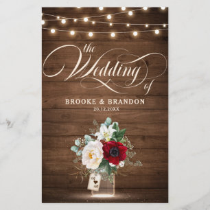 Programa Russo de Casamento Floral Mason Jar