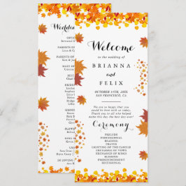 Programa Rustic Autumn Leaves Wedding
