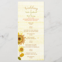 Programa Rustic Backyard Sunflower Weding