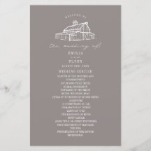 Programa Rustic Barn Ametist de Casamento de Fazen