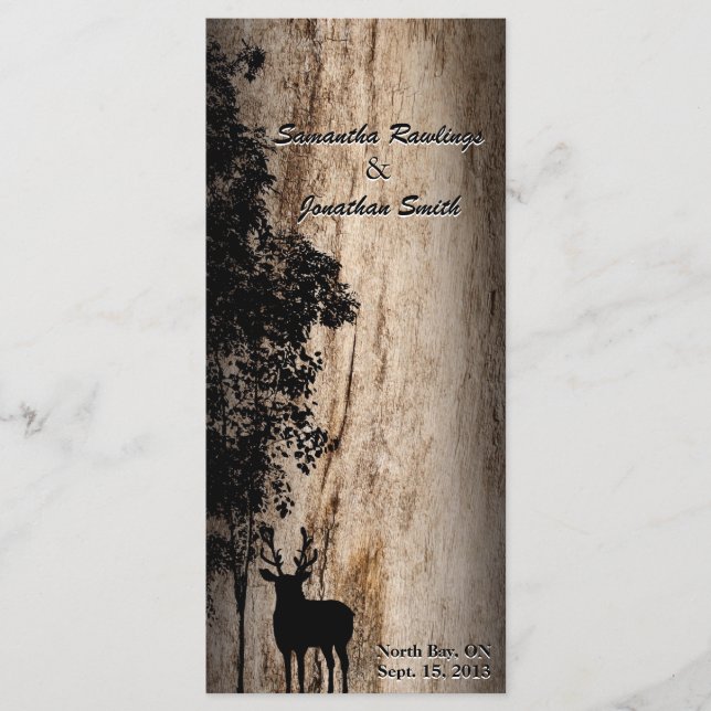 Programa Rustic Barn Conselho Deer & Tree Weding (Frente)