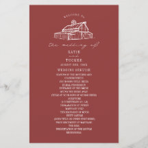 Programa Rustic Barn Muted Red Fazenda Weding Prog
