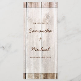 Programa Rustic Barn Wood Wedding