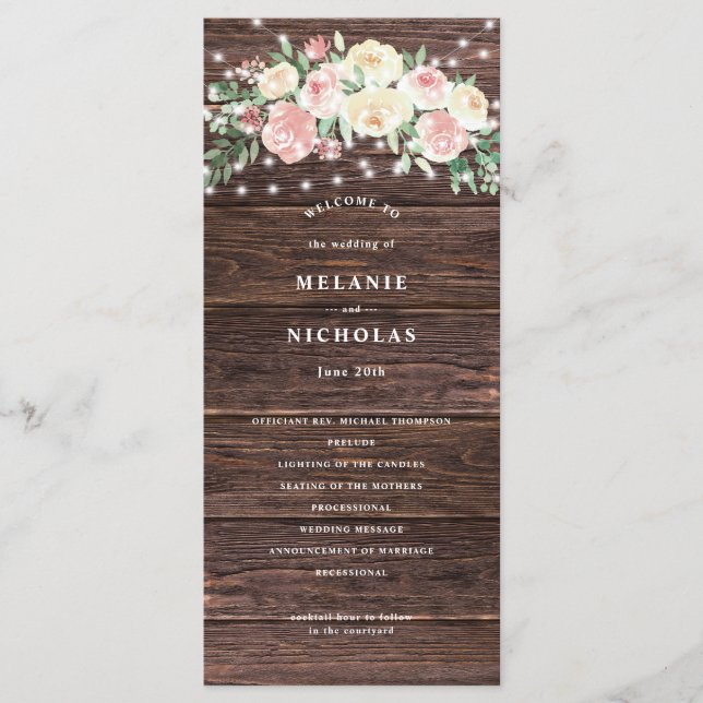 Programa Rustic Blush Floral Lights (Frente)