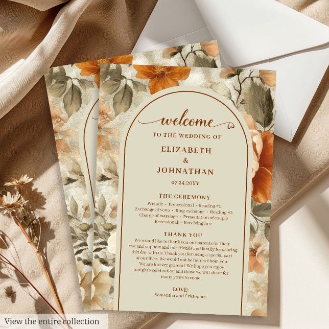 Programa Rustic Boho Burnt Orange Ivory Olive Program (Rustic Boho Burnt Orange Ivory Olive Program)