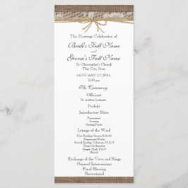Programa Rustic Burlap and Twine Wedment