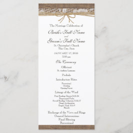 Programa Rustic Burlap and Twine Wedment