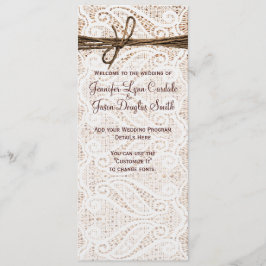Programa Rustic Burlap Lace Twine Country Casament