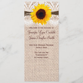 Programa Rustic Burlap Lace Twine Sunflower Wedse