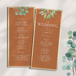 Programa Rustic Burnt Orange Wedding