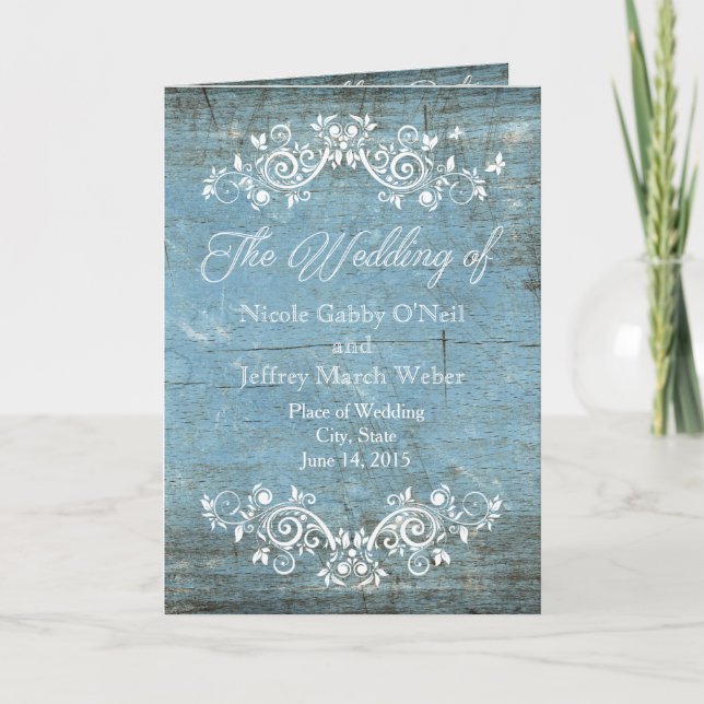 Programa Rustic Country Blue Wood Weding (Frente)