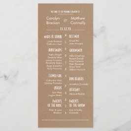 Programa Rustic Country Brown Wedding 2