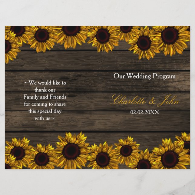 Programa Rustic Country Sunflower Barn Wood Casame (Frente)