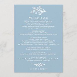 Programa Rustic Dusty Blue Wedding Itinerário - Bem-vindo