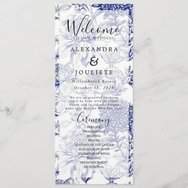 Programa Rustic Earth Florals Wedding (Frente)