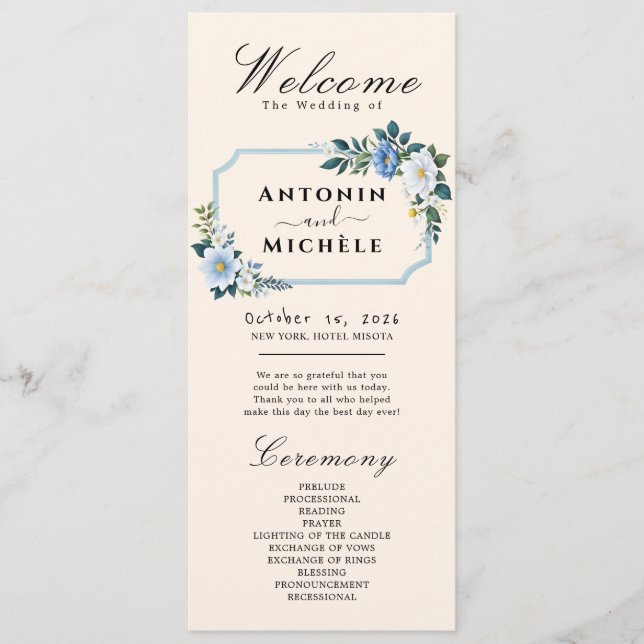 Programa Rustic Earth Florals Wedding (Frente)