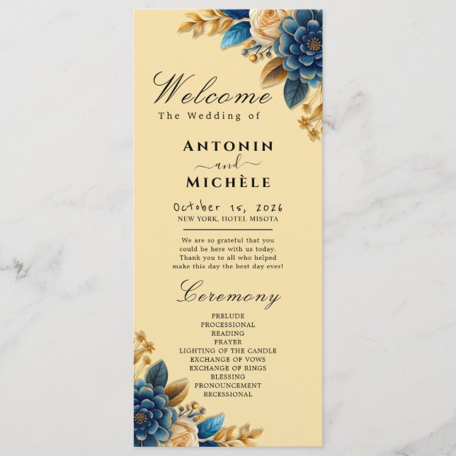 Programa Rustic Earth Florals Wedding (Frente)