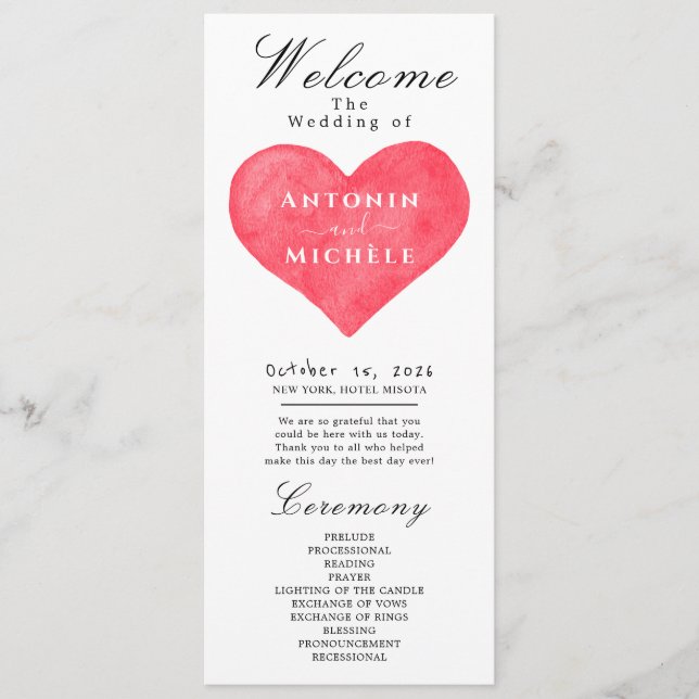 Programa Rustic Earth Florals Wedding (Frente)