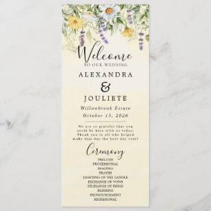 Programa Rustic Earth Florals Wedding