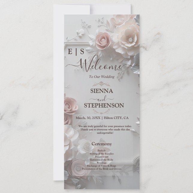 Programa Rustic Elegant 3D Floral Photo Wedding (Frente)