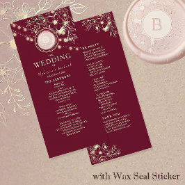 Programa Rustic Elegant Burgundy Wedment