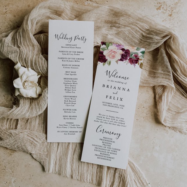 Programa Rustic Floral Foliage Weding Program (Criador carregado)