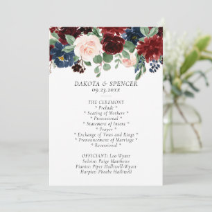 Programa Rustic Floral Marinho Azul Borgonha Buquê Verme