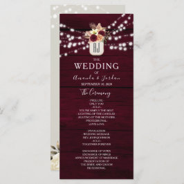 Programa Rustic Flowers Burgundy Casamento