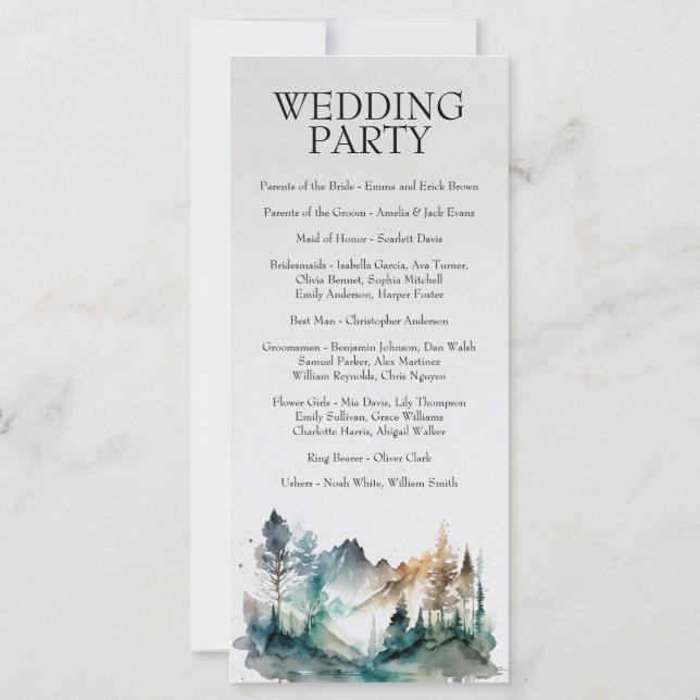 Programa Rustic Forest Mountain Weding (Verso)