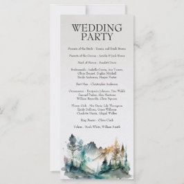 Programa Rustic Forest Mountain Weding