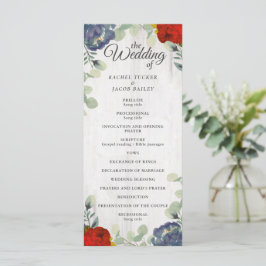 Programa Rustic Greenery Red Blue Floral Casamento