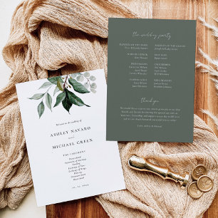 Programa Rustic Greenery Wedding