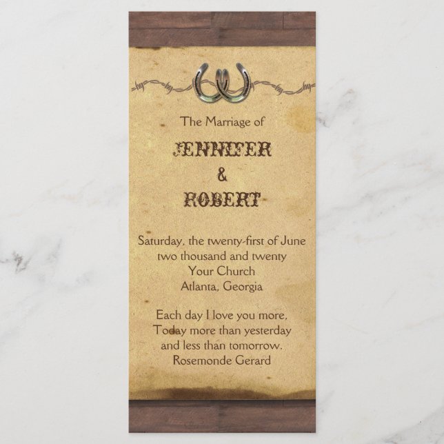 Programa Rustic Horsferes Barbed Wire Weding (Frente)