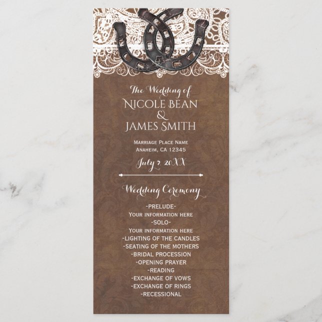 Programa Rustic Horsferes & Lace Country Western (Frente)