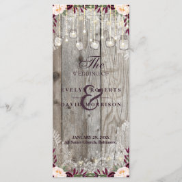 Programa Rustic Lace Jar Wood Lights Casamento