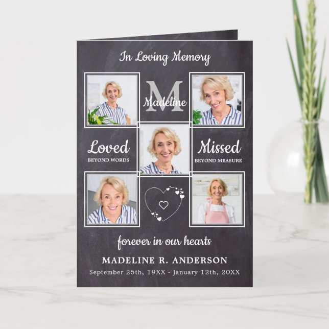 Programa Rustic LovMemory 5 Fotos Memorial Funeral (Frente)