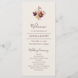 Programa Rustic Maple Leaf Fall Wedding Program