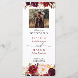 Programa Rustic Marsala Burgundy Wedding