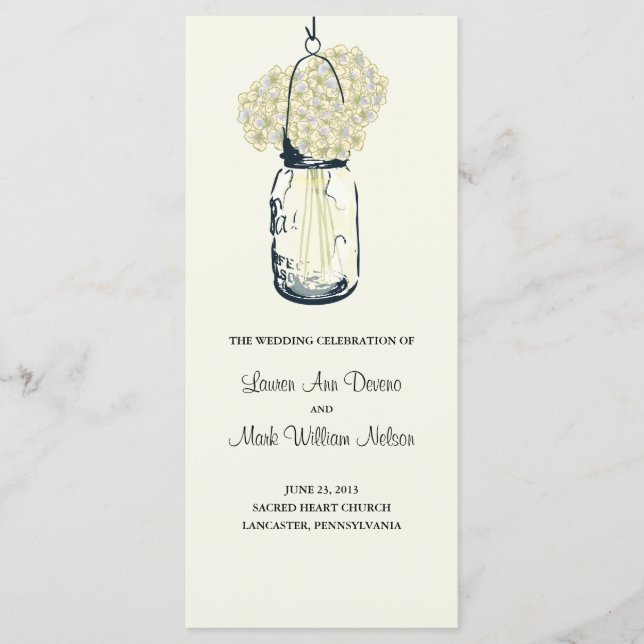 Programa Rustic Mason Jar e Hydrangeas (Frente)