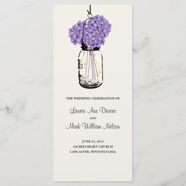 Programa Rustic Mason Jar e Hydrangeas (Frente)