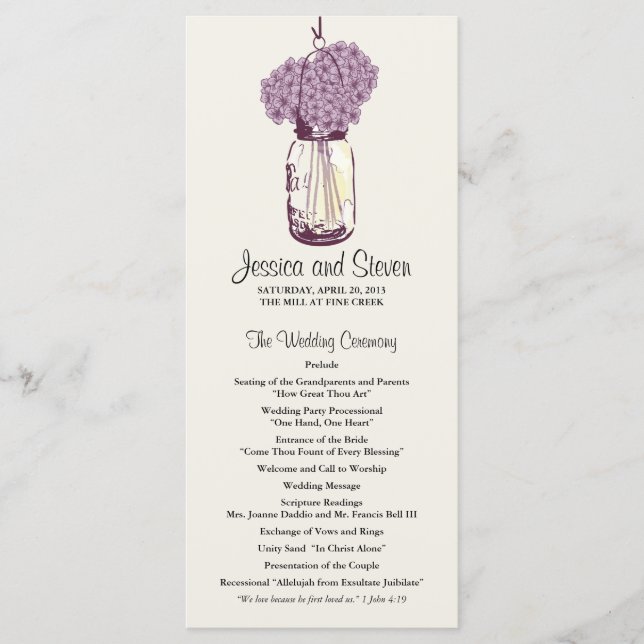 Programa Rustic Mason Jar e Hydrangeas (Frente)