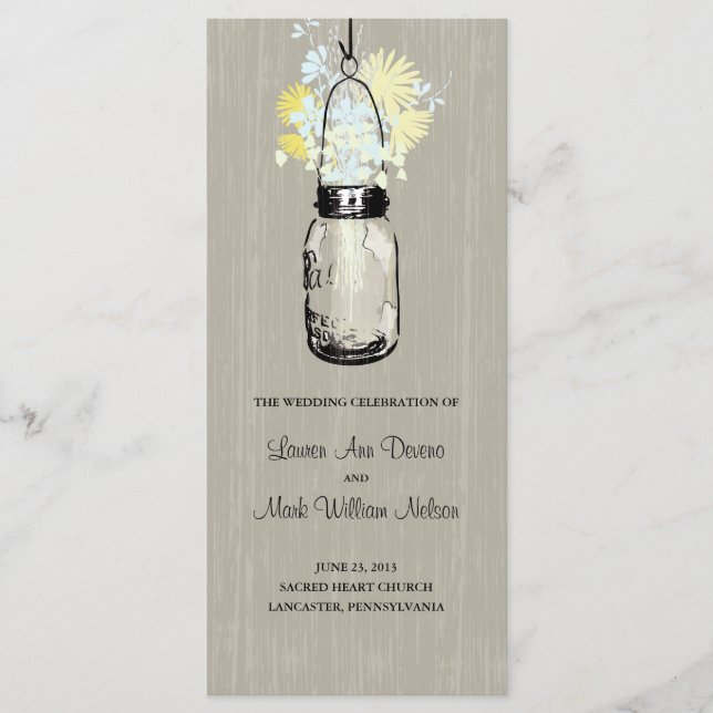 Programa Rustic Mason Jar e Wildflower (Frente)