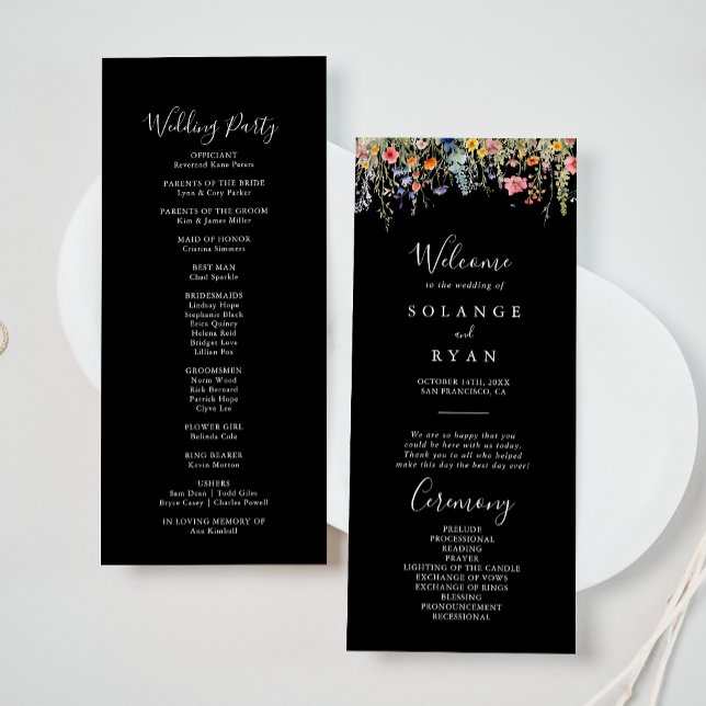 Programa Rustic Meadow Botanical Wedding Program (Criador carregado)