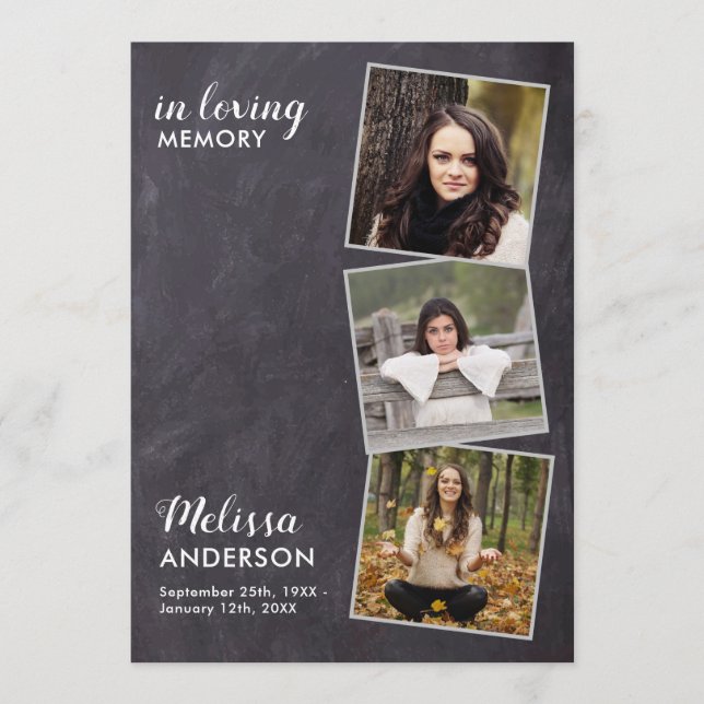 Programa Rustic Memorial Order Of Service 3 Photo Funeral (Frente)